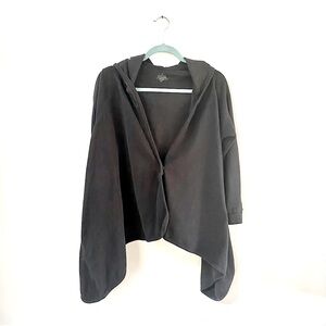 Cuddl Duds Black Fleece with Stretch Hooded Women’s Cardigan Size Small/Medium